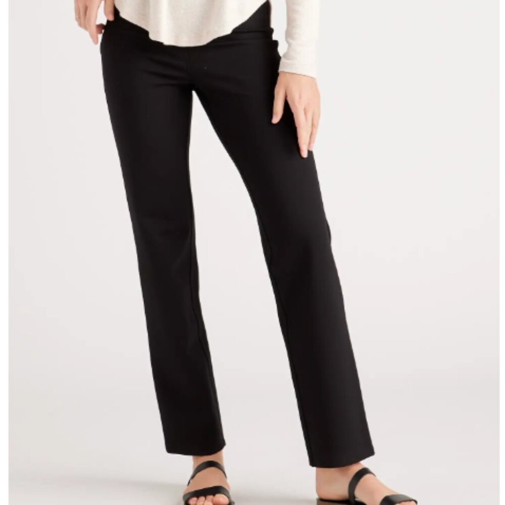 Quince Ultra-Stretch Ponte Straight Leg Pants, size large petite